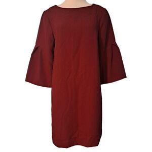 Muse Casual Sheath Solid Dress Size 12 Burgundy
